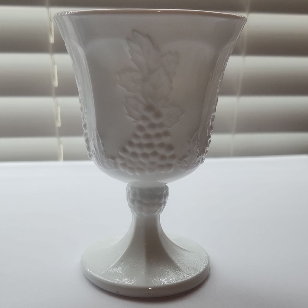 Vintage Colony Harvest Milk Glass White Goblet
